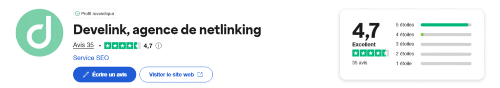 notation develink sur trustpilot