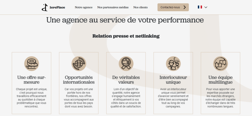 page d'accueil 1ère place