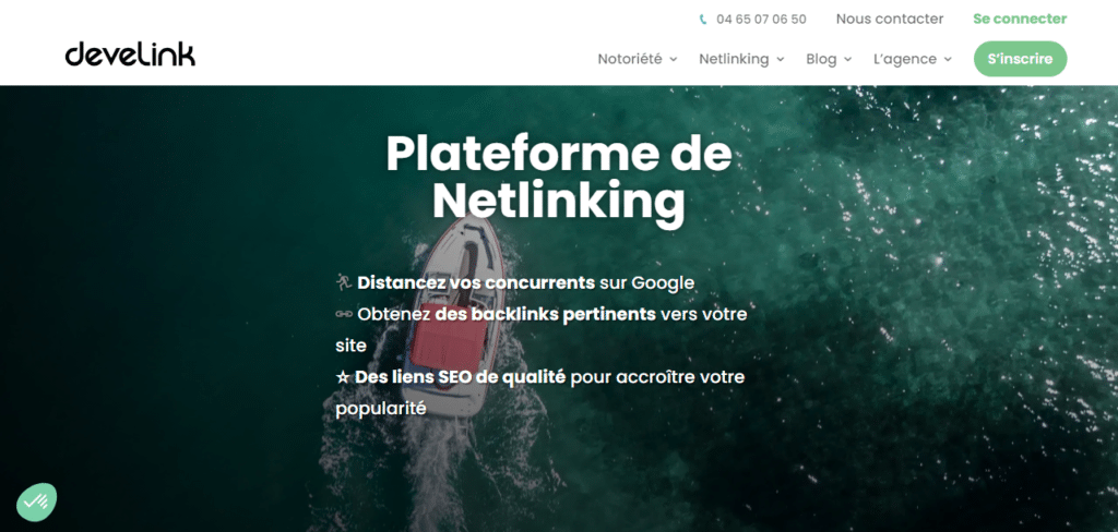 page d'accueil develink