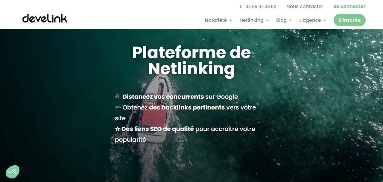 page d'accueil develink