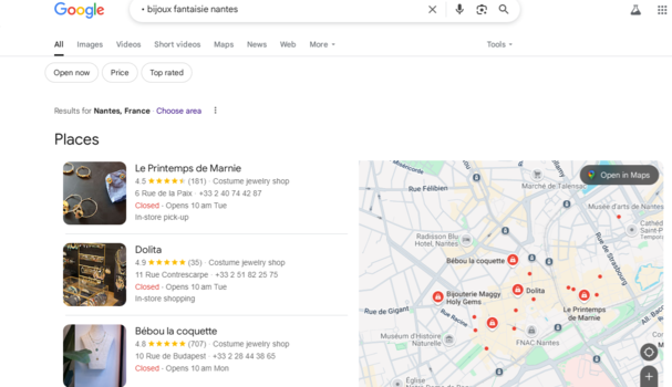 mots clés boutique bijoux